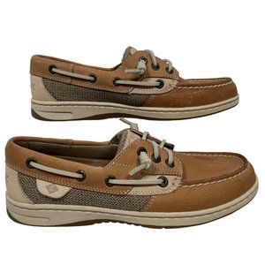 Sperry Women's Bluefish 2‎ Eye Size 6 brown tan boat shoe slip-on nubuck leather